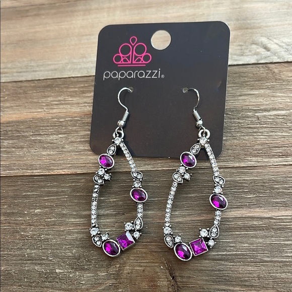 ❄️ Paparazzi | Silver and Purple Teardrop Earrings Boho Date Night - Picture 2 of 13